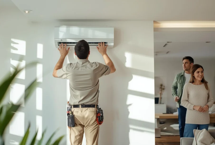 instalacja klimatyzacji w domu – jednostka wewnętrzna na ścianie