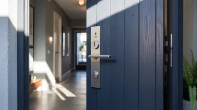 Nowoczesne drzwi antywłamaniowe w wejściu do domu jednorodzinnego