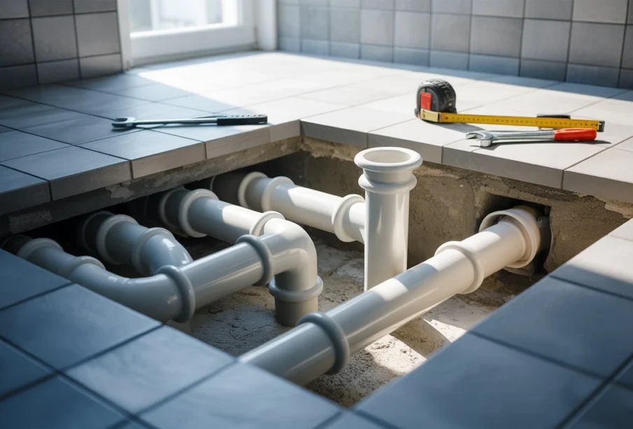 Instalacja kanalizacyjna – nowoczesne rury PVC w domu jednorodzinnym