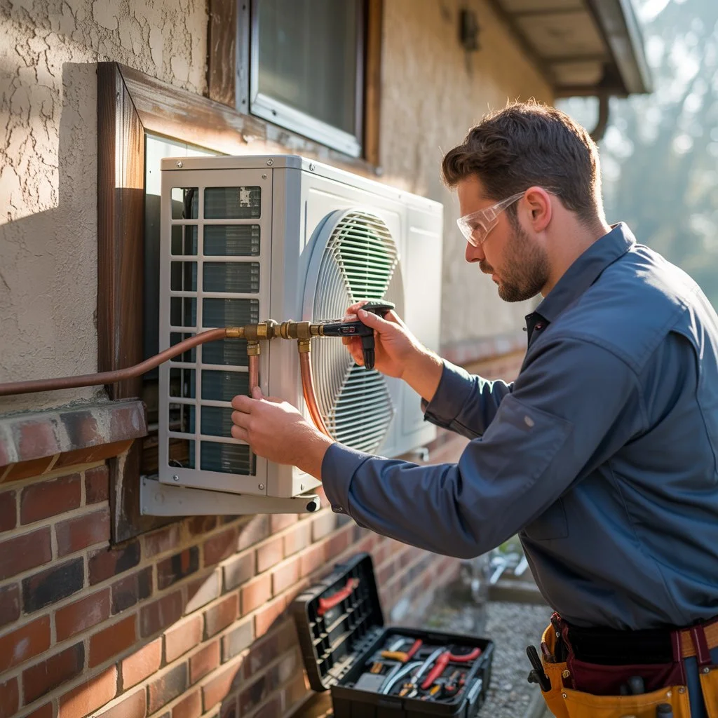 Technik montujący klimatyzacja