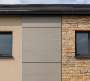 materiały elewacyjne przedłużające żywotność fasady — tynk, panele i kamień naturalny