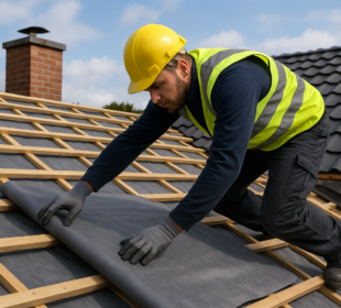 szczelny dach podczas montażu na budowie