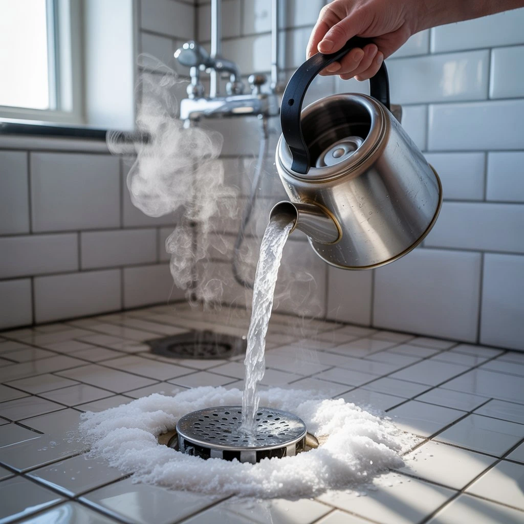 odetkanie prysznica i odpływu w łazience 