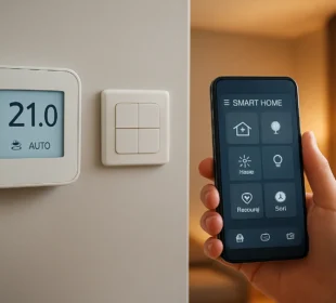 Panel sterowania smart home z aplikacją do automatyzacji ogrzewania i oświetlenia