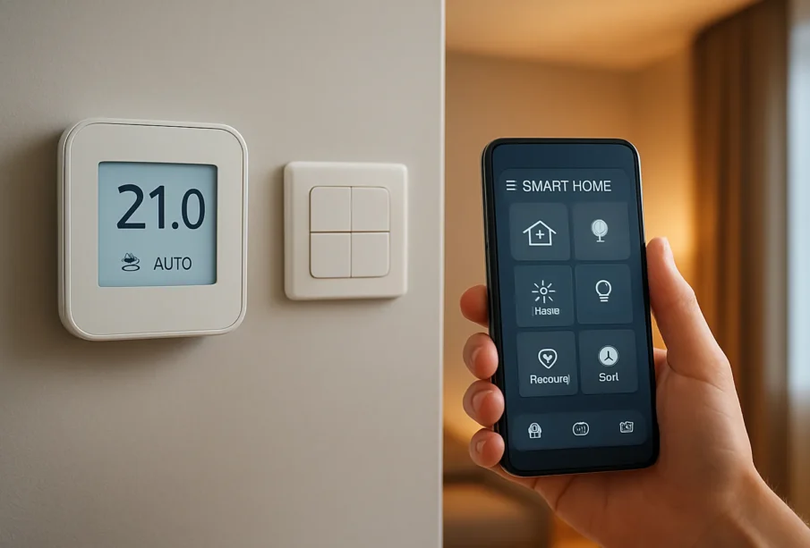 Panel sterowania smart home z aplikacją do automatyzacji ogrzewania i oświetlenia