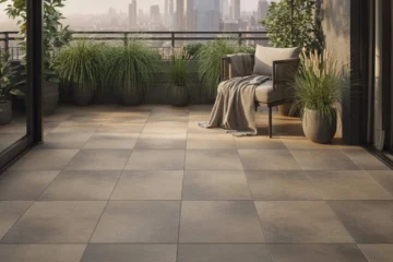 podłoga na balkonie z płytek gresowych